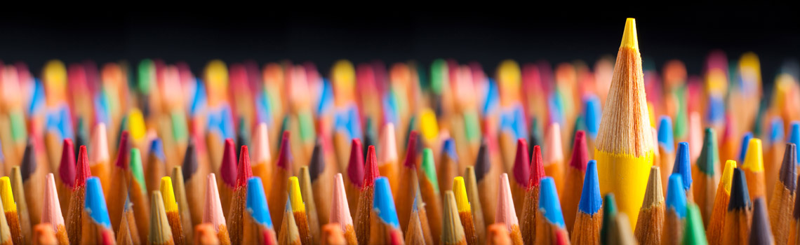 Many pencils and one standing